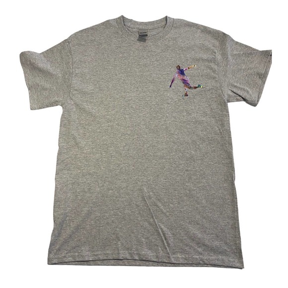 Disc Golf Shirt RAINBOW HOLOGRAPHIC Basket Logo Graphic T-Shirt M GREY - Picture 9 of 11